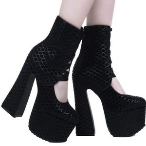 Killstar Velvet Buried at Sea Platform Heels